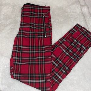Zara Red Plaid Leggings